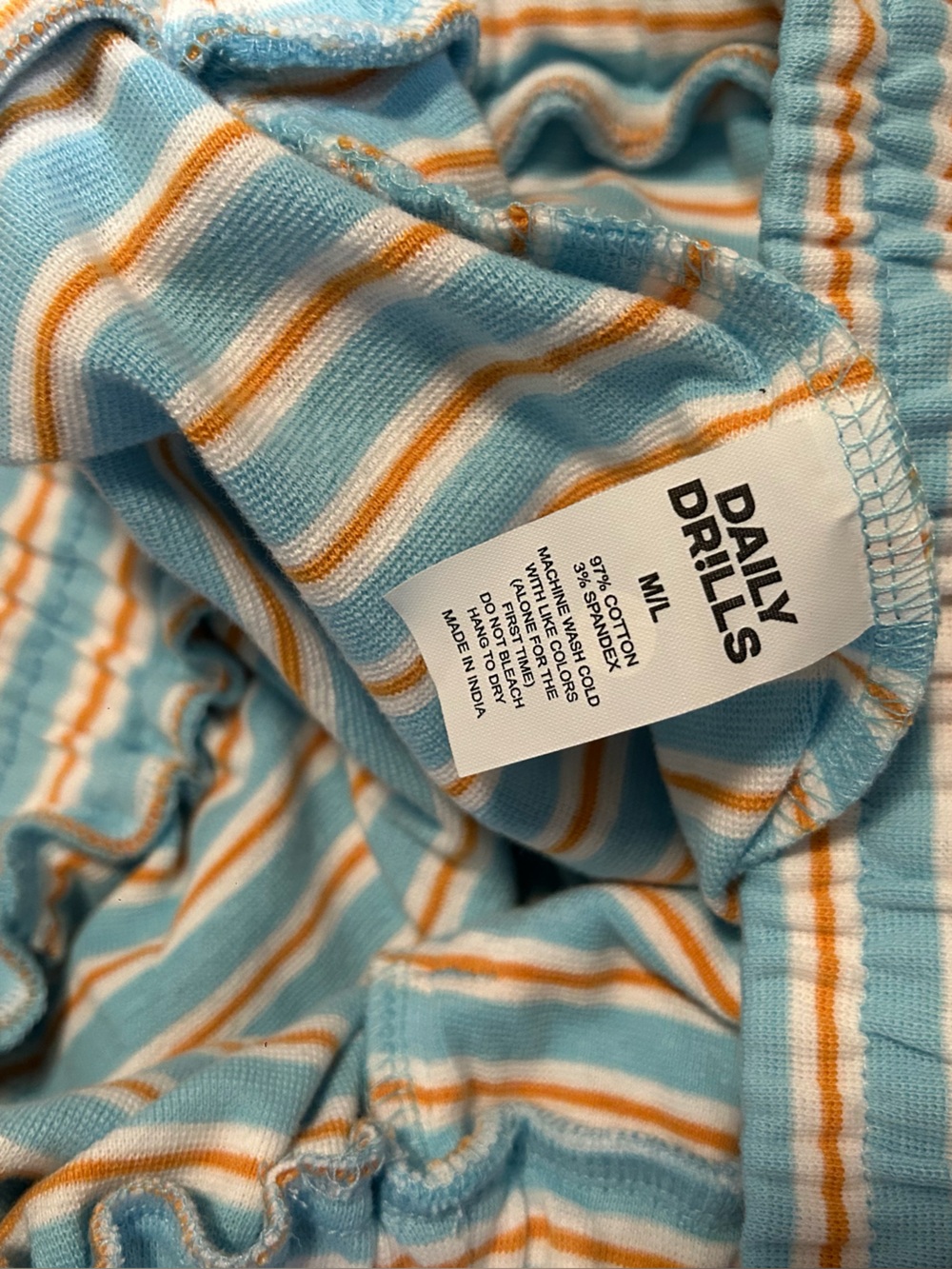 Daily Drills Striped Cotton Shorts - Bondi Stripe Size M/L NWOT - Picture 6 of 7